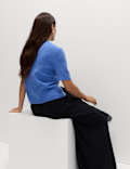 Air-Yarn Crew Neck Knitted Top