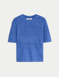 Air-Yarn Crew Neck Knitted Top