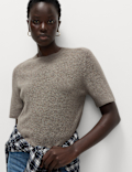 Air-Yarn Crew Neck Knitted Top