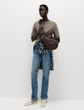 Air-Yarn Crew Neck Knitted Top