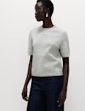 Air-Yarn Crew Neck Knitted Top