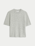 Air-Yarn Crew Neck Knitted Top