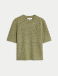 Air-Yarn Crew Neck Knitted Top