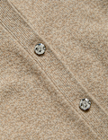 Air-Yarn Crew Neck Button Front Cropped Cardigan