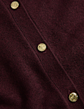 Air-Yarn Crew Neck Button Front Cropped Cardigan
