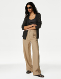 Edge to Edge Cardigan with Linen