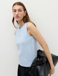 Air-Yarn Crew Neck Knitted Vest