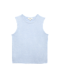 Air-Yarn Crew Neck Knitted Vest