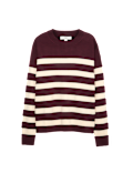 Air-Yarn Striped Crew Jumper