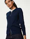 Pure Merino Wool Crew Neck Cardigan