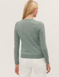 Pure Merino Wool Crew Neck Cardigan