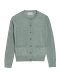 Pure Merino Wool Crew Neck Cardigan