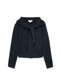 Air-Yarn Scarf Neck Button Through Cardigan