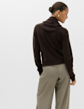 Air-Yarn Scarf Neck Button Through Cardigan