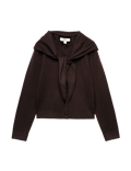 Air-Yarn Scarf Neck Button Through Cardigan