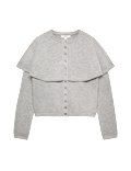 Air-Yarn Crew Neck Cape Slim Fit Cardigan