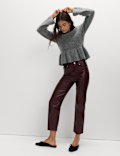 Crew Neck Peplum Jumper with Wool