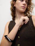 Cotton Blend Button Through Knitted Waistcoat