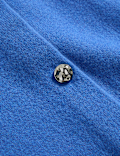 Air-Yarn Button Front Short Sleeve Cropped Cardigan