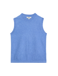 Air-Yarn Crew Neck Knitted Vest