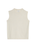 Air-Yarn Crew Neck Knitted Vest