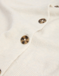 Air-Yarn Ribbed Crew Neck Cardigan
