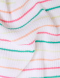Striped V-Neck Knitted Top with Linen
