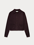 Air-Yarn Collared Relaxed Cropped Cardigan