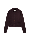 Air-Yarn Collared Relaxed Cropped Cardigan