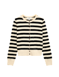 Air-Yarn Striped Cropped Cardigan