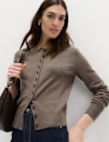 Air-Yarn Crew Neck Short Cardigan