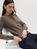 Air-Yarn Crew Neck Short Cardigan