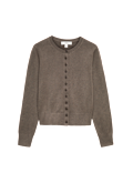 Air-Yarn Crew Neck Short Cardigan