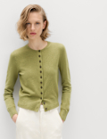 Air-Yarn Crew Neck Short Cardigan