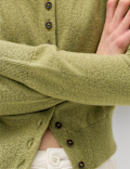 Air-Yarn Crew Neck Short Cardigan