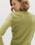 Air-Yarn Crew Neck Short Cardigan