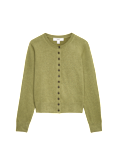 Air-Yarn Crew Neck Short Cardigan