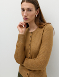 Air-Yarn Crew Neck Short Cardigan