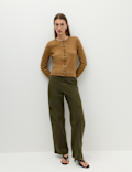 Air-Yarn Crew Neck Short Cardigan