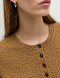 Air-Yarn Crew Neck Short Cardigan