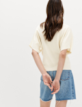 V-Neck Waisted Slim Fit Knitted Top