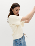 V-Neck Waisted Slim Fit Knitted Top