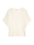 V-Neck Waisted Slim Fit Knitted Top