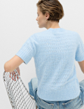 Pointelle Knitted Top With Wool