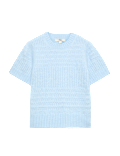 Pointelle Knitted Top With Wool