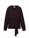 Tie Front Crew Neck Relaxed Jumper