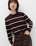 Air-Yarn Striped Crew Neck Jumper