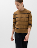 Air-Yarn Striped Crew Neck Jumper
