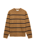 Air-Yarn Striped Crew Neck Jumper