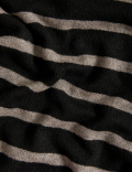 Air-Yarn Striped V-Neck Jumper